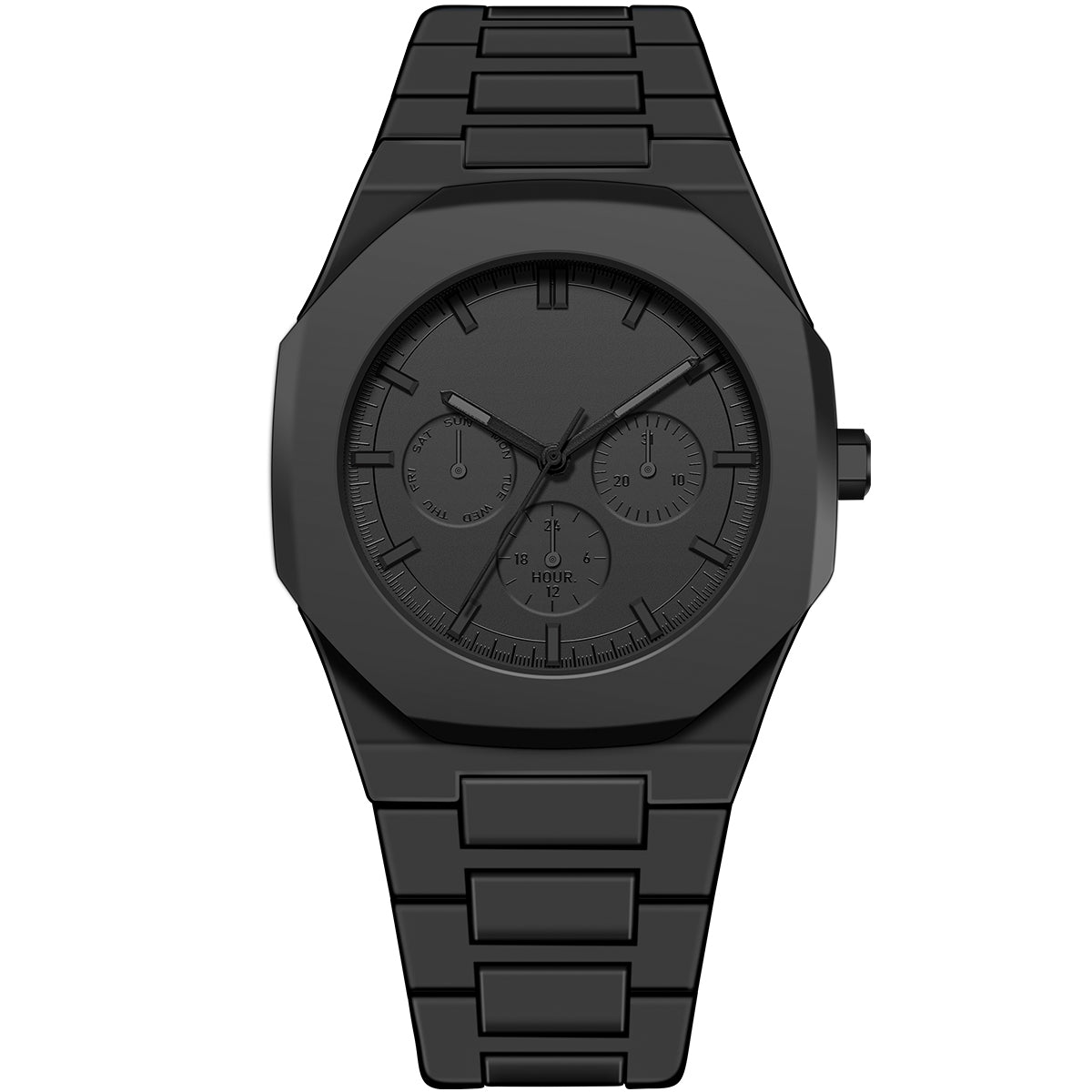 暗黑机能风  三眼计时腕表 | 轻量潮品，精准掌控时间